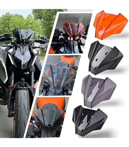 Pare-brise Flyscreen Pour KTM Duke 790 Et 890 (2018-2023) - Déflecteur De Vent ABS Noir, Protection Flux D'air, Installation Directe