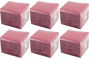 Hostelnovo - 600 serviettes de table Bordeaux - Papier jetable - Micropoint - 10 x 10 cm (pliées) et 20 x 20 cm (dépliés) - Idéal pour les événements de restauration, bars et fêtes