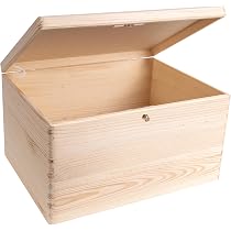 Boîte En Bois Brut Avec Couvercle 19,5x15x10 Cm - Rangement Souvenirs Bébé Ou Outils - Non Peinte