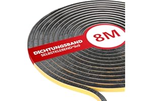XEEINC 8M Bürstendichtung Selbstklebend, 9mm(B) x 9mm(D) Türbürstendichtung Bürstendichtung für Rolladen Schiebetür, Fenster Türbürste Selbstklebend Türdichtung Bürste Insektenschutz - Schwarz