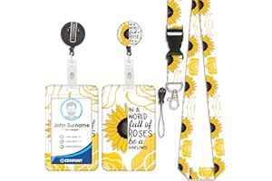 RAINWAY Porta Badge de Collo con Cordino, Portabadge in Plastica con Stampa, ID Badge Lanyard Card Holder, Cavo Staccabile con Clip Retrattile, Protezione Carte per Studenti e Infermiere (Stile 20)