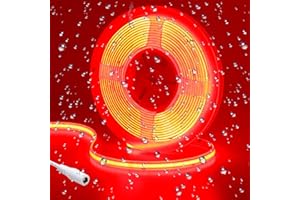 GOMING 24V COB Ruban à LED Rouge 620nm 480LED/M 5M étanche IP65 Luminescence Uniforme Haute Luminosité Flexible Découpable Bande LED pour Maison Chambre Cuisine Jardin(Alimentation non Incluse)