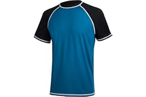 MILANKERR Mens Shirts UV Rash Guards Short Sleeves Quick Dry Swimming Top Surfing Sun Protection 50+ Diving Wetsuits Swimsuit