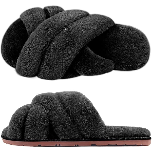 thumbnail image 2 of Caistre Cozy Slippers For Women Trendy Fuzzy House Shoes With Memory Foam Anti-Skid Sole Furry Winter Slipper Plush Cotton Shoes - Product Details 2 of 14