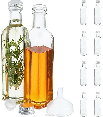 Gouveo Lot De 6 Bouteilles En Verre 500 Ml Carré Pharmacien Avec