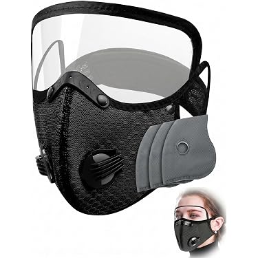 3-Pack Shark Face Mask – Cotton, Funny Anti-Dust Mask For Skiing, Cycling, Camping, Unisex
