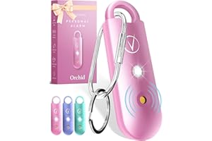 Vantamo Taschenalarm Extra Laut 130dB Mit 2 Lautsprechern Für Selbstverteidigung Frauen, Hell Taschenlampe & Batteriewarnung, Alarm Für Frauen Unterwegs Mit Schlüsselanhänger