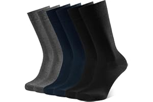 CLOSEMATE Męskie Skarpety 6 Par Eleganckie Skarpety Bawełniane w Klasycznych Jednolitych Kolorach Idealne do Biura i Pracy