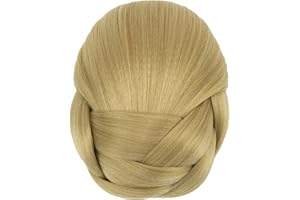 IMISSU Moño trenzado Bailarina Cubierta para el cabello Donut Piezas para el cabello Scrunchies Moño para el cabello Peluca Clips Updo Fiesta de bodas para mujeres (M1 Rubio ceniza)