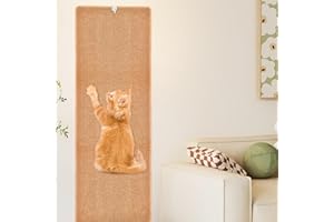 RAINMAE 180x40cm Thickened Cat Wall Climbing Scratch Mat Extra Large Tall Kiity Scratching Mat for Wall, Wall Mounted Climbing Cat Scratcher Pad for Furniture Couch Sofa Protector