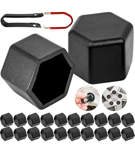 Lot De 20 Cache-Écrous En Silicone 19 Mm - Protection Anti-Rouille Pour Boulons De Roue (Noir)