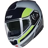 Nolan N90-3 06 Roboto 346 &Ccedil;ene A&ccedil;ılır Motosiklet Kaskı Gri Siyah Yeşil M