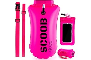 NA2 Swim Buoy Float Storage Bag Tow Floats for Wild Open Water Cold Swimming + accessories waterproof phone case. Dry, Light, Visible Bags for Kids Adults Triathlon Swimmers. Safe Sea Sailing Training