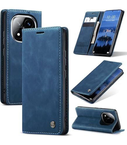 SineOrdo Leder-Klapphülle Für Xiaomi Redmi Note 14 Pro 5G / Pro+ / Poco X7 5G – Mit Magnetverschluss, Kartenfächern Und Ständer – Tiefgrün