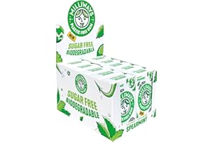 Milliways Spearmint Chewing Gum, Plastic Free, Sugar Free, Aspartame Free, Natural | 10 Packs of 30 Pieces (300 Pieces Total) | MEGA PACK | Xylitol, Plant-Based, Biodegradable
