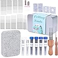 SOCNITC Needle Felting Kit, Needles Felting Tool Kits for Beginners, Needles Felting Tools with Needle Felting Mat, Needle Felting Pad Wool Felting Tools with Needles Felting for DIY Crafts