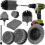 Amzeeniu 9 Pezzi Spazzole per Trapano Set di Spazzole Pulizia Elettrica avvitatore a batteria,kit di spazzole per pulizia per
