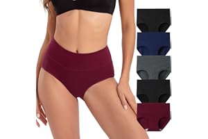INNERSY Underwear for Women High Waisted Knickers Stretchy Cotton Panties Ladies Full Briefs Pack of 5