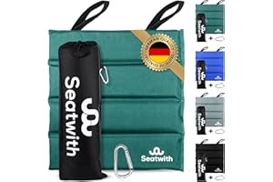 Seatwith Folding Sit Mat (14''x14'') - Sitting Pad with Carry Bag & Snap Hook to Attach to the Backpack - Protection Against Cold, Wet & Dirt