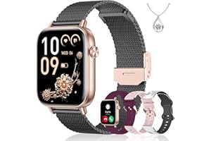 IARET Smartwatch damski z funkcją telefonu, 1,85" Smart Watch do systemu Android iOS, czarno-złoty