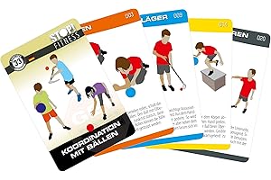 STOP! Fitness | Ballkoordination für Kinder | Trainingskarten Übungskarten, deutsche Version, Kartengröße 66 x 100 mm mit Kunststoffbox