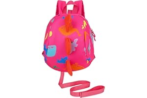 ZhiheHui Dinosaur Backpack for Toddler Boys and Girls Child Toddler Backpack with Reins Anti Lost Children Mini Backpack 1-4 Years Old Toddler with Strap Backpack (Rose)