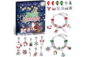 Viosmut Adventskalender 2024 Kinder Mädchen Weihnachtskalender 24 Füllung Armbänder Schmuck Basteln Mädchen Geschenke 5-12 Jahre Charm Armband Kit Weihnachten Geschenk Mädchen 5 6 7 8 9 10 11 12 Jahre
