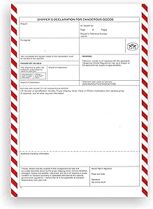 100 x Shipper´s Declaration for Dangerous Goods - IATA (ohne Spalten ...