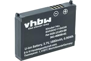 vhbw 1x Batterie Compatible avec Garmin Nüvi 500, 550, 510 GPS, Appareil de Navigation (1880mAh, 3,7V, Li-ION)