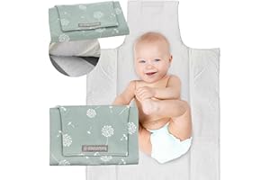 MIMUSELINA Cambiador Bebe Portatil | Cambiador Paseo Impermeable y Ligero | 100% Algodón Exterior, Interior Lavable y Libre de BPA | Plegable con Cierre Fácil | Hecho en España