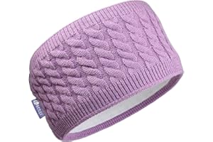 ‎EVER BLOOM Ever Bloom Damen Winter Stirnband, Gestricktes Haarband Zopfmuster, Mädchen Ohrenwärmer gefüttert mit Fleece Innenfutter, Warmes Kopfband für Wandern Joggen Freizeit, Winter Stirnband:Lila