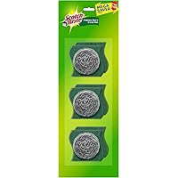 Scotch-Brite Stainless Steel Scrub - Pack of 3 ( 3X 15g Steel +Free  6 scrub pads 3"X3")