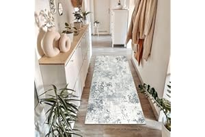 Homcomodar Abstract Hallway Rugs 65x120cm Modern Grey Kitchen Rug Runner Washable Floor Carpet Runner Faux Woolen Throw Rugs bedroom Rug for Laundry Besides