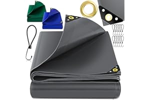 KESSER® Premium Tarpaulin 400 x 800 cm Grey with Eyelets, 650 g/m² PVC Waterproof and Tear-Resistant - High-Quality Universal Tarpaulin for Trucks, Pools, Wood Garden Furniture - Cover, Protective Tarpaulin, 32 m²