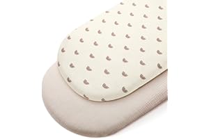 Peepeemax Drap Housse Cododo en Mousseline de Coton 90x50CM, 100% Coton Draps-Housses pour Couffin, Draps de Berceau pour Matelas Ovale et Rectangulai 50x83 cm,55x90 cm,50x90 cm (Arc-en-Ciel)