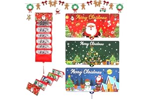 CHIHOLEN 3 Unidades de Regalos de Dinero de Navidad, Tarjeta 10 Compartimentos, Sobres de Dinero de Navidad para Dinero en Efectivo para Familia y Amigos