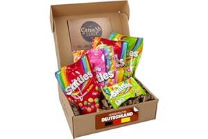 ‎GENUSSLEBEN Genussleben Box mit 600g Skittles zum Naschen und Teilen für Familie, Freunde und Genießer. Kaubonbons Dragees als Geschenk oder Süße Auszeit