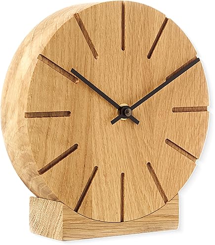 Lemnos Muku Table Clock Made of Beech Wood Analogue Table Clock without Ticking Japanese Quality Wooden Analogue Wooden Watch Battery Operated 8.7 cm Diameter Lemnos Muku Table Clock Made of Beech Wood Analogue Table Clock without Ticking Japanese Quality Wooden Analogue Wooden Watch Battery Operated 8.7 cm Diameter