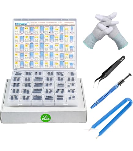 Kit 120 Pièces CI Electronique - 12 Types D'Intégrés (LM324, NE555, Etc.) + Douilles - Pour Arduino, DIY
