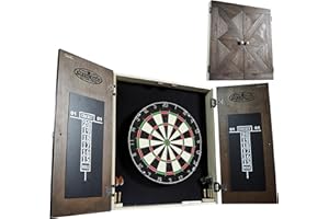 BARRINGTON BILLIARDS COMPANY Barrington Collection Bristle Dartboard Cabinet Set: Professional Hanging Classic Sisal Dartboard - Multiple Styles Available