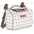 FifthStart Multipurpose Peg Bag - Heavy Duty & Waterproof - Peg Basket - Shoulder Strap, Waist Belt & Washing Line Clips -Versatile Clothes Peg Bag - Holds 300 Pegs (Solid Base, Brown Check)