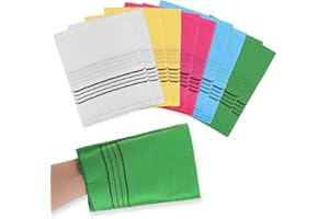 MOLAIN Pack of 10 Asian Exfoliating Wash Cloths Korean Glove Italian Towel Scouring Cloth for Removing Dead Skin Callus Cleaning Pores Viscose Rayon Bath Sponges