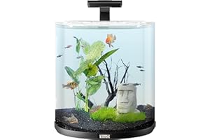 Tetra Explorer Line 60 L Aquarium Komplett-Set - Design Aquarium mit gebogener Frontscheibe, LED-Beleuchtung, Technik, Futter und Pflegemitteln, Farbe: Schwarz