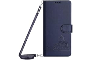 Tivenfezk Nadoli für Samsung Galaxy A15 4G/5G Brieftasche Hülle mit Band,RFID-Blockierung PU Leder Katze Maus Geprägt Schutzhülle Kartenfach mit Trageband Kordel zum Umhängen