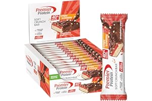 ‎PREMIER PROTEIN Premier Protein Soft Crunch Bar 40% Protein Strawberry Yoghurt 12x40g - Hoher Proteingehalt + Low Sugar + Palmölfrei