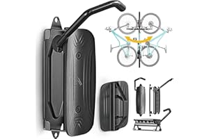 monTEK Swivel Bike Wall Mount, Space-Saving Vertical Bike Rack, Holds up to 30kg, Heavy Duty Bike Hook for Garage/Shed, Bicycle Wall Mount for Mountain & Road Bikes
