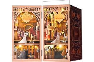 MiniCity Book Nook, Kit de Libros en Miniatura para casa de muñecas, sujetalibros de Madera 3D, decoración con luz LED para Adolescentes y Adultos (Fantasma de la ópera)