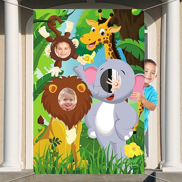 16 stuks dierenmaskers, feestdieren, jungle-decoratie, verjaardag, dierenmaskers voor kinderen, verkleeddoos