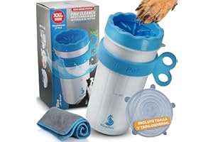 BluePet Limpiador de Patas para Perros XXL, Limpia Patas Perro Grande, Lavar Patas Perro, Paw Cleaner Dog, Limpiar y Cuidar, Lava Pata Suavemente, Limpiador de Pies Perros + Toalla de Microfibra