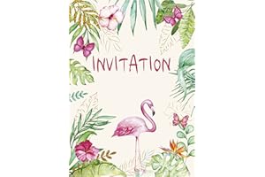LOLA ET LOUIS (L&L) LOLA & LOUIS® • 10 cartes invitation anniversaire en Français • 10 enveloppes • Thèmes : Tropical, Flamant rose, Papillons, Fleurs, Plantes • Cartons pour inviter filles et garçons